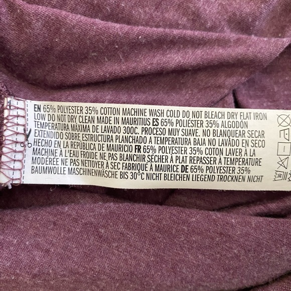 Forever 21 Long Sleeve Tee Women’s Medium Maroon/Red Top Shirt 3/4 sleeve - Picture 3 of 7